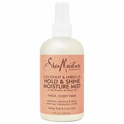 Picture of Sheamoisture Hold and Shine Moisture Mist for Thick, Curly Hair Coconut and Hibiscus for Frizz Control 8 oz