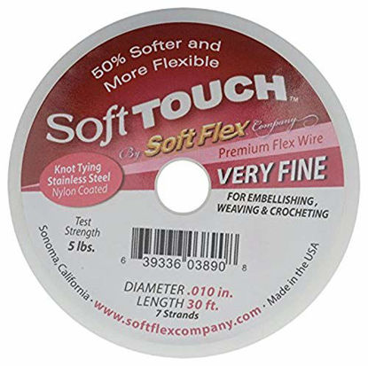 Picture of Soft Flex XCR-5413 Touch 7 String Very Fine Beading Wire, Silver, 30'/.010"