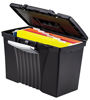 Picture of Storex Portable File Box with Organizer Lid, 17.13 x 9.63 x 11 Inches, Letter/Legal, Black (61510U01C)
