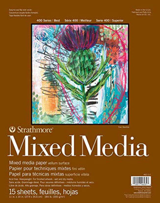 Picture of Strathmore 462-111 400 Series Mixed Media Pad, 11"x14" Glue Bound, 15 Sheets