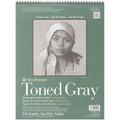 Picture of Strathmore Gray Drawing 400 Series Toned Sketch Pad, 11"x14", 24 Sheets