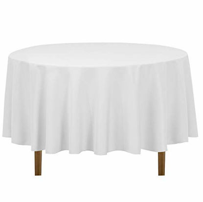 Picture of LinenTablecloth 90-Inch Round Polyester Tablecloth, White