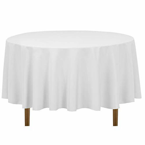 Picture of LinenTablecloth 90-Inch Round Polyester Tablecloth, White