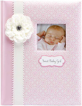Picture of C.R. Gibson Pink and White 'Sweet Baby Girl' Bound First Five Years Baby Book, 64pgs, 10'' W x 11.75'' H