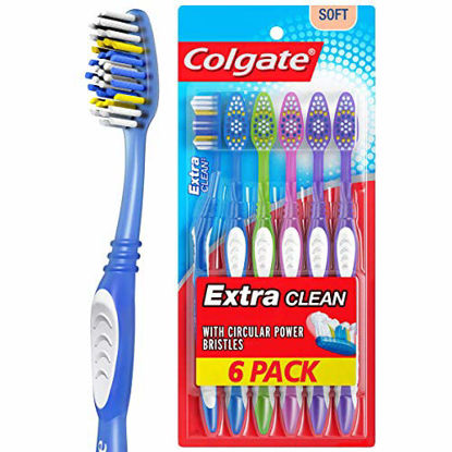 Picture of Colgate Extra Clean Toothbrush, Full Head, Soft - 6 Count
