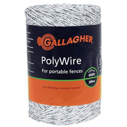 Picture of Gallagher G620044 Electric Polywire Fence, 656-Feet, White