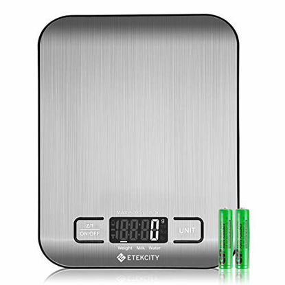 Picture of Etekcity Food Kitchen Scale, Gifts for Cooking, Baking, Meal Prep, Keto Diet and Weight Loss, Measuring in Grams and Ounces, Small, 304 Stainless Steel