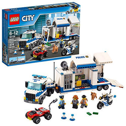 Picture of LEGO City Police Mobile Command Center Truck 60139 Building Toy, Action Cop Motorbike and ATV Play Set for Boys and Girls aged 6 to 12 (374 Pieces)