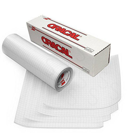 Picture of Oracal 12" X 10' Feet Roll Clear Transfer Tape w/Grid for Adhesive Vinyl | Vinyl Transfer Tape for Cricut, Silhouette, Cameo. Application Paper Transfer Tape Rolls