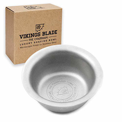 Picture of VIKINGS BLADE 'The Chairman' Luxury Shaving Bowl, Heavy Stainless Steel (3 Diameter, Standard)