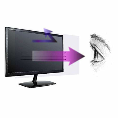 Picture of Anti Blue Light Screen Protector (3 Pack) for 24 Inches (24" Measured Diagonally) Desktop Monitor. Filter Out Blue Light and Relieve Computer Eye Strain to Help You Sleep Better