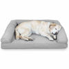 Picture of Furhaven Pet Dog Bed - Cooling Gel Memory Foam Quilted Traditional Sofa-Style Living Room Couch Pet Bed with Removable Cover for Dogs and Cats, Silver Gray, Jumbo