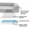 Picture of Furhaven Pet Dog Bed - Cooling Gel Memory Foam Quilted Traditional Sofa-Style Living Room Couch Pet Bed with Removable Cover for Dogs and Cats, Silver Gray, Jumbo