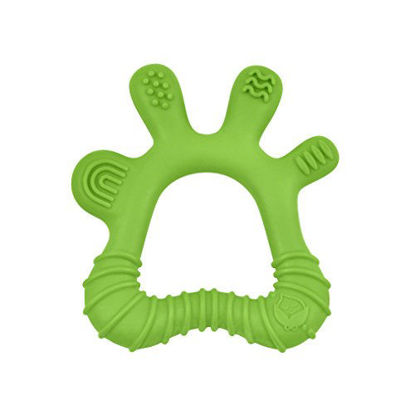 Picture of green sprouts Front & Side Teether made from Silicone | Soothes & massages baby's front & side gums & teeth | Soft, flexible silicone eases pain, Easy to hold, gum, & chew, Dishwasher safe