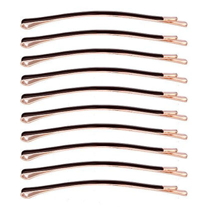 Picture of Yishenyishi Pack of 10 Curved Jumbo Bobby Pins,Hair Clips (Brown)