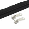 Picture of YaHoGa #5 Black Nylon Coil Zippers by The Yard Bulk 10 Yards + 25pcs Sliders for DIY Sewing Tailor Crafts Bags (#5 Black)