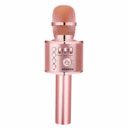 Picture of BONAOK Bluetooth Karaoke Wireless Microphone,3-in-1 Portable Handheld Karaoke Mic Speaker Machine Christmas Birthday Home Party for Android/iPhone/PC or All Smartphone