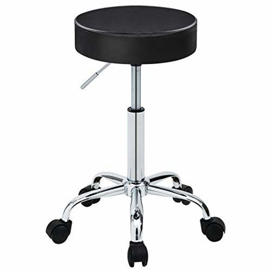 Picture of Duhome 410 Adjustable Height Swivel Medical Clinic Tattoo Spa Salon Stool with Wheels (Black)