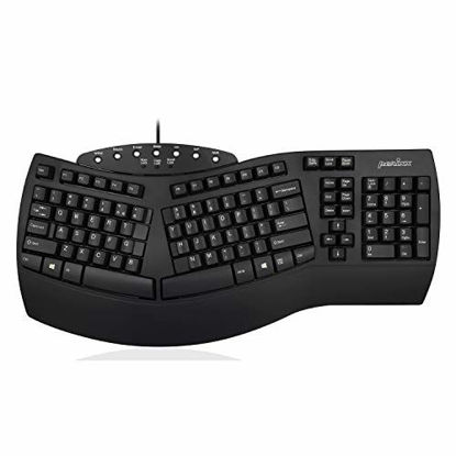 Picture of Perixx Periboard-512 Ergonomic Split Keyboard - Natural Ergonomic Design - Black - Bulky Size 19.09"x9.29"x1.73", US English Layout (11525)