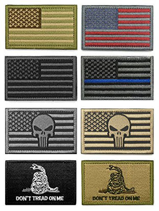 Picture of WZT Bundle 8 Pieces American Flag Tactical Morale Military Patch Set