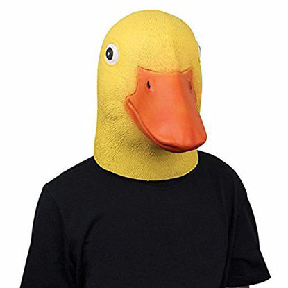 Picture of molezu Halloween Novelty Deluxe Mask Duck Head Mask Latex Animal mask Yellow