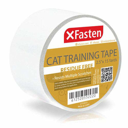 Picture of XFasten Anti-Scratch Cat Training Tape, Clear, 2.5-Inches x 15 Yards (Single Roll)