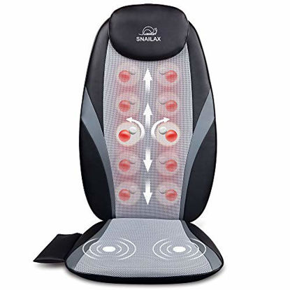 Picture of Snailax Shiatsu Massage Cushion with Heat Massage Chair Pad Kneading Back Massager for Home Office Seat use