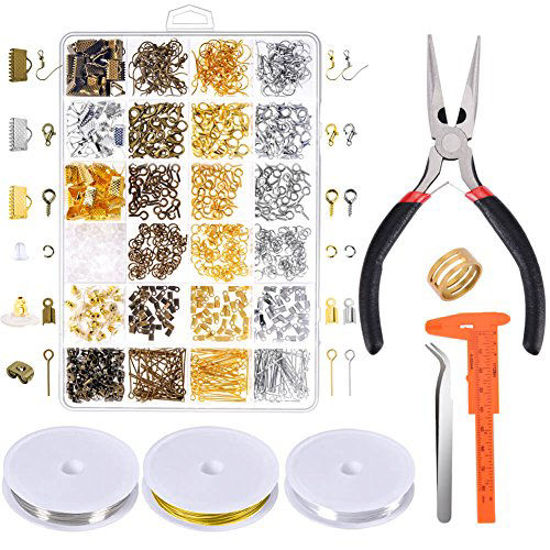 Picture of Paxcoo Jewelry Making Supplies Kit - Jewelry Repair Tools with Accessories Jewelry Pliers Findings and Beading Wires for Adult and Beginners