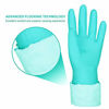 Picture of Reusable Dishwashing Cleaning Gloves with Latex free, Cotton lining ,Kitchen Gloves 2 Pairs (Purple+Blue, Medium)