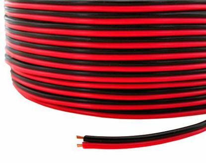 Picture of GS Power 100% Copper 20 AWG (American Wire Gauge) Stranded Red/Black 2 Conductor Bonded Zip Cord Cable for Low Voltage Car Electronic Audio LED Light - 50 ft (Also in 100 & 200 ft)