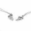 Picture of 2 Pieces Silver Pendants Necklace Heart Mother and Daughter Pendant Sweater Chain Fashion Jewelry Christmas Birthday Gift