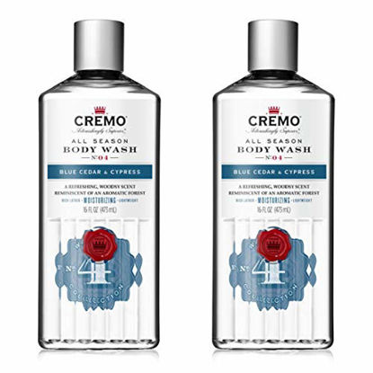 Picture of Cremo Rich-Lathering Blue Cedar & Cypress Body Wash, A Woodsy Scent with Notes of Lemon Peel, Cypress and Cedar, 16 Oz (2-Pack)