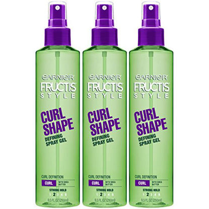 Picture of Garnier Fructis Style Curl Shape Defining Spray Gel for Curly Hair, 8.5 Fl Oz, Pack of 3