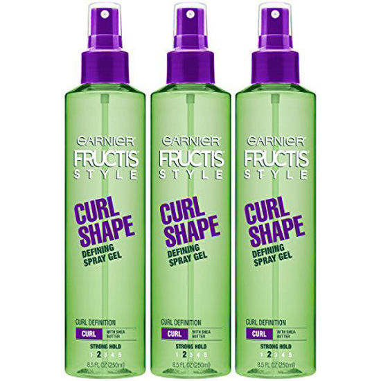 Picture of Garnier Fructis Style Curl Shape Defining Spray Gel for Curly Hair, 8.5 Fl Oz, Pack of 3