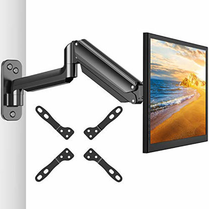 Picture of Monitor Wall Mount Bracket-Articulating Adjustable Gas Spring Single Arm Stand with VESA Extension Kit for 17 to 32 Inch LCD Computer Screens - VESA 75x75,100x100, 200x100, 200x200