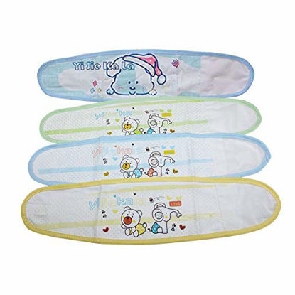 Picture of Liitrton 4 PCS Cartoon Pattern Cotton Baby Infant Umbilical Cord Belly Band for 0-12 Months (Random Color)