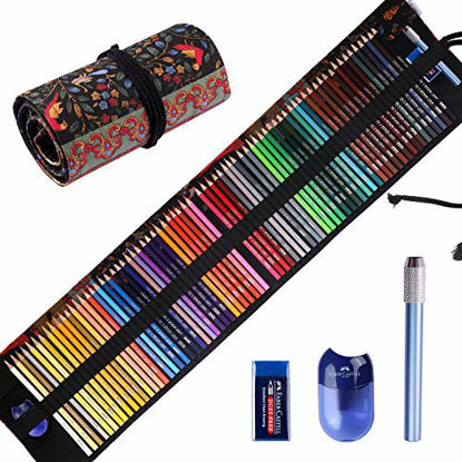 Picture of Premier Colored Pencils for Adults Coloring Books, Premium Artist Colored Pencil Set (72-Count), Handmade Canvas Pencil Wrap, Extra Accessories Included, Holiday Gift, Oil based Color Pencils