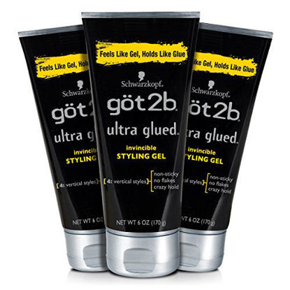 Picture of Got2b Ultra Glued Invincible Styling Hair Gel, 6 Ounce (Pack of 3)