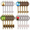 Picture of Glarks 48-Pieces Vintage Pendant Trays Set, 24pcs Skeleton Keys Pendant Trays with 24pcs Bright Glass Dome Tiles Cabochon for DIY Wedding Party Gifts Jewelry Necklace Pendants Decoration