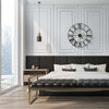 Picture of Sorbus Large Decorative Wall Clock, 24" Round Oversized Centurian Roman Numeral Style Modern Home Decor Ideal for Living Room, Analog Metal Clock (Black)