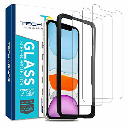 Picture of Tech Armor Ballistic Glass Screen Protector for Apple iPhone 11 / iPhone Xr - Case-Friendly Tempered Glass [3-Pack], Haptic Touch Accurate Designed for NEW 2019 Apple iPhone 11