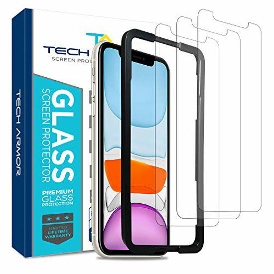 Picture of Tech Armor Ballistic Glass Screen Protector for Apple iPhone 11 / iPhone Xr - Case-Friendly Tempered Glass [3-Pack], Haptic Touch Accurate Designed for NEW 2019 Apple iPhone 11