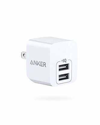 Picture of Anker USB Charger, Anker PowerPort Mini Dual Port Phone Charger, Super Compact USB Wall Charger 2.4A Output & Foldable Plug for iPhone 11/11 Pro/Max/8/7/X, iPad Pro/Air 2/Mini 4, Samsung and More
