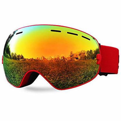 Picture of SPOSUNE Ski Goggles Over Glasses - Snow / Snowboard Goggle for Men, Women & Youth - UV400 Anti-Fog Snowmobile Goggles