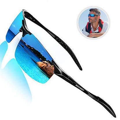 Picture of ROCKNIGHT Polarized Sports Sunglasses Men Blue Rimless Reflective Metal Gifts