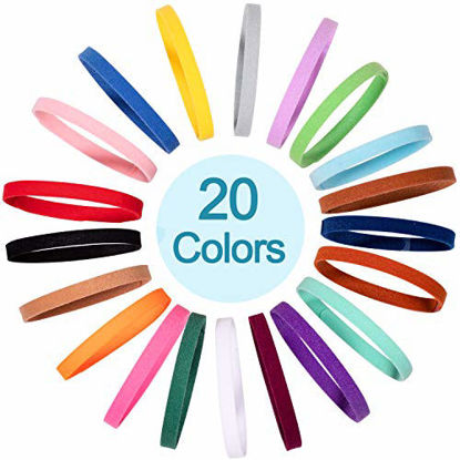 Picture of Whaline 20 Colors Puppy Whelping Collars Double-Sided Adjustable ID Collars Soft Bands for Newborn Pet Dog Cat, 13.8 Inches