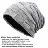 Picture of Winter Beanie Hats Scarf Set Warm Knit Hats Skull Cap Neck Warmer with Thick Fleece Lined Winter Hat & Scarf for Men Women