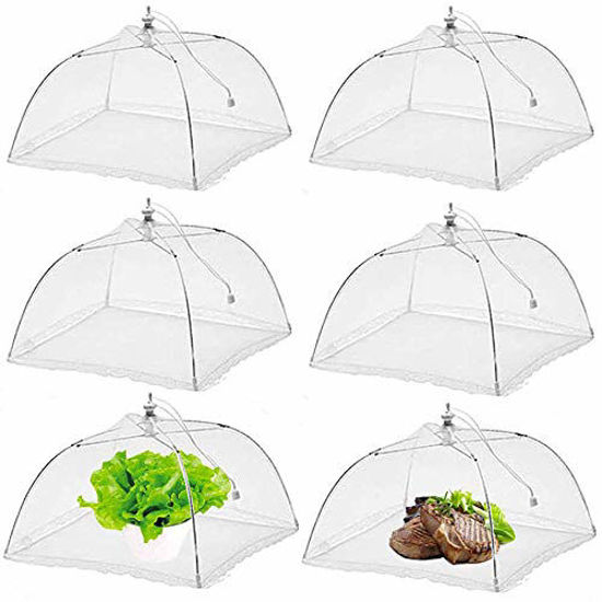 Picture of (6 Pcs) Pop-Up Mesh Food Covers Tent Umbrella For Outdoors Parties Picnics 17 x 17 Inches Food Protector Net Screen Tents Keep Out Flies Wasp Bugs Mosquitoes