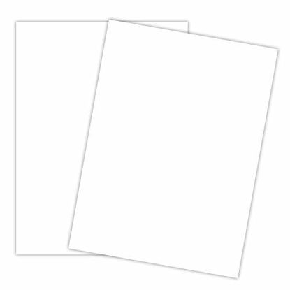 Picture of White Cardstock - Thick Paper for School, Arts and Crafts, Invitations, Stationary Printing | 65 lb Card Stock | 8.5 x 11 inch | Medium Weight Cover Stock (176 gsm) 96 Brightness | 50 Sheets Per Pack