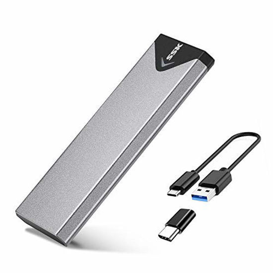 Picture of SSK Aluminum USB 3.1 to M.2 NGFF SSD Enclosure Adapter, External SATA Based M.2 Solid State Hard Drive Enclosure (SATA Based)